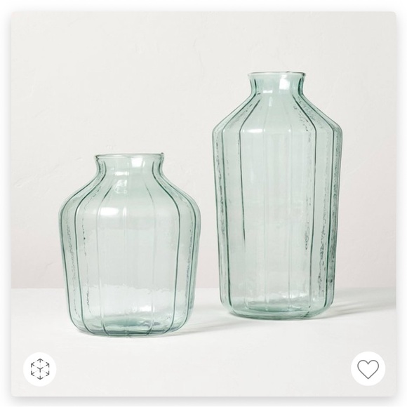 Ribbed Glass Decorative Flower Vase SET Hearth & Hand - Picture 1 of 4